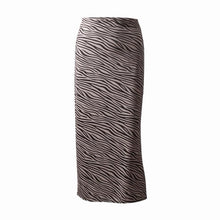 Load image into Gallery viewer, The Nocturnal Instinct: Bias-Cut Zebra Satin Midi